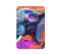 Aimant de réfrigérateur rectangulaire imprimé éléphant coloré graffiti pour réfrigérateur, tableau blanc, casier, bureau et décoration de voiture