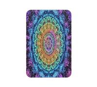 Aimant de réfrigérateur rectangulaire imprimé floral mandala violet bleu pour réfrigérateur, tableau blanc, casier, bureau et décoration de voiture