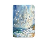 Aimant de réfrigérateur rectangulaire imprimé mouette océan plage pour réfrigérateur, tableau blanc, casier, bureau et décoration de voiture