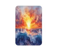 Aimant de réfrigérateur rectangulaire imprimé sur le thème de l'océan, coucher de soleil pour réfrigérateur, tableau blanc, casier, bureau et décoration de voiture