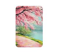 Aimant de réfrigérateur rectangulaire imprimé The Cherry Trees By The River pour réfrigérateur, tableau blanc, casier, bureau et décoration de voiture