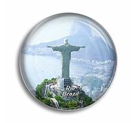 Aimant de réfrigérateur représentant la statue de Jésus-Christ du Brésil Rio de Janeiro - Souvenirs de réfrigérateur - Joli aimant en cristal - Décoration pour tableau blanc, bureau, maison, cadeau