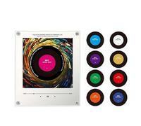 Aimant de réfrigérateur rétro avec lecteur de musique, ensemble de 9 aimants vintage pour disque vinyle, lecteur de musique programmable 128 Mo avec NFC pour décor de pièce, cadeaux musicaux