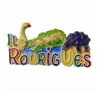 Aimant de réfrigérateur Rodrigues Island Mauritius - Souvenir de voyage - Décoration de réfrigérateur - Autocollant magnétique peint à la main