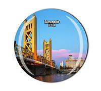 Aimant de réfrigérateur Sacramento USA Amérique en cristal souvenir de tourisme Cadeau de collection magnétique autocollant pour réfrigérateur