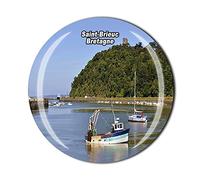 Aimant de réfrigérateur Saint Brieuc Bretagne France - Souvenir touriste en cristal - Collection cadeau magnétique pour réfrigérateur