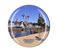Aimant de réfrigérateur Saint Brieuc Bretagne France - Souvenir touriste en cristal - Collection cadeau magnétique pour réfrigérateur