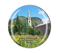 Aimant de réfrigérateur Saint Etienne le Laus France - Souvenir touriste en cristal - Collection cadeau magnétique pour réfrigérateur