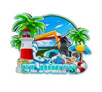 Aimant de réfrigérateur Saint John's Antigua-et-Barbuda en bois 3D monuments de voyage souvenirs de collection décoration fait main -4912