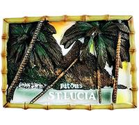 Aimant de réfrigérateur Saint Lucie Caraïbes Sea Magnet Décoration Autocollant Souvenir Résine Artisanat Cuisine Tableau Blanc