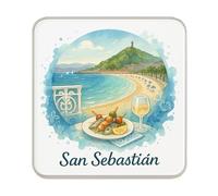 Aimant de réfrigérateur Saint Sébastien Espagne : joli grand cadeau souvenir de voyage fait à la main pour collectionneurs et décoration d'intérieur
