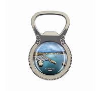 Aimant de réfrigérateur San Sebastián Espagne - Décapsuleur - Souvenir touristique - Collection cadeau - Autocollant magnétique pour réfrigérateur