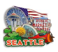 Aimant de réfrigérateur Seattle Souvenirs d'Amérique, Souvenirs de voyage de l'État de Washington, aimant de réfrigérateur vintage pour décoration d'intérieur
