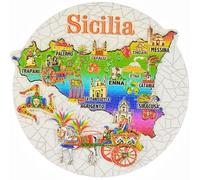 Aimant de réfrigérateur Sicilia Italie souvenir de voyage 3D Décoration artisanale