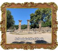 Aimant de réfrigérateur Site archéologique d'Olympie Grèce - Souvenir de voyage - Décoration 3D