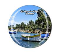 Aimant de réfrigérateur Six Fours les Plages Provence France Souvenir touristique en cristal Collection cadeau magnétique pour réfrigérateur