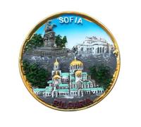 Aimant de réfrigérateur Sofia Bulgarie Cathédrale Aleksandr Nevskij BGR08 | Aimant magnétique 3D souvenir voyage vacances collection - Monument Tsar libérateur Sofia capitale Bulgare Balkans Europe