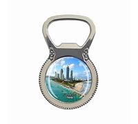 Aimant de réfrigérateur South Beach Miami Beach Floride - Décapsuleur de bouteille - Souvenir touristique - Collection de cadeau - Autocollant magnétique pour réfrigérateur