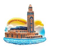 Aimant de réfrigérateur souvenir 3D Casablanca-Dar el Beida Maroc, décoration de la maison et de la cuisine, collection d'aimants de réfrigérateur Casablanca Maroc