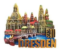 Aimant de réfrigérateur souvenir 3D Dresde Allemagne Décoration de maison et de cuisine Autocollant magnétique Dresden Deutschland Aimant de réfrigérateur Cadeau souvenir de voyage