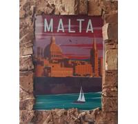 Aimant de réfrigérateur souvenir de l'île de Malte fait main voyage vacances ville souvenir aimant réfrigérateur 6 x 7 cm environ Idée cadeau (Malta01)