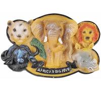 Aimant de réfrigérateur souvenir de voyage 3D africain Big Five Afrique