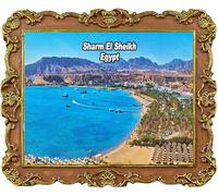 Aimant de réfrigérateur souvenir de voyage en Égypte Charm el-Cheikh