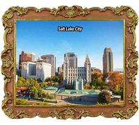 Aimant de réfrigérateur souvenir de voyage Salt Lake City Utah America