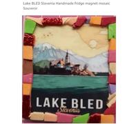 Aimant de réfrigérateur souvenir du lac Slovénie BLED fait à la main Idée de voyage vacances 5 x 6 cm environ