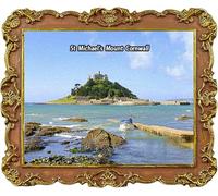 Aimant de réfrigérateur souvenir touristique de St Michel, Mont Cornouailles, Angleterre, Royaume-Uni