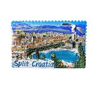 Aimant de réfrigérateur Split Croatie - Souvenir de voyage - Décoration 3D - Autocollant magnétique - Collection artisanale