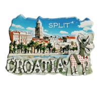 Aimant de réfrigérateur Split Croatie - Souvenir de voyage - Décoration 3D - Collection artisanale