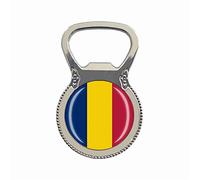 Aimant de réfrigérateur style drapeau de la Roumanie - Cadeau souvenir de voyage - Décapsuleur de bière - Décapsuleur de bouteille de bière - Décoration de réfrigérateur