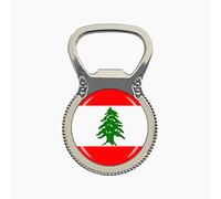 Aimant de réfrigérateur style drapeau national du Liban souvenir de voyage, cadeau de bière, décapsuleur, collection maison, cuisine, réfrigérateur