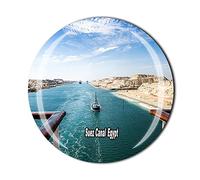 Aimant de réfrigérateur Suez Canal Égypte - En cristal - Souvenir touristique - Collection cadeau