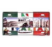 Aimant de réfrigérateur tricolore Italie Rome Venise Milan Monuments en forme de plaque souvenir de collection maison cuisine 10 x 5 cm QM00323