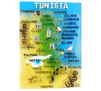 Aimant de réfrigérateur Tunisie Souvenir touristique Décoration Artisanat 3D Collection