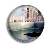Aimant de réfrigérateur USA America The National 911 Memorial Museum New York Aimants en verre pour réfrigérateur Souvenirs mignons Aimant en cristal Décoration pour tableau blanc bureau maison cadeau