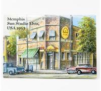 Aimant de réfrigérateur USA - Memphis Sun Studio, 1953 - Souvenir US Aimants de réfrigérateur Aimants pour réfrigérateur I Love Rock and Roll America États du Sud Mississippi New Orleans Aimants pour
