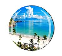 Aimant de réfrigérateur Varadero Beach Cuba en cristal - Souvenir touristique - Collection cadeau