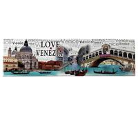 Aimant de réfrigérateur Venise Love Pont du Rialto et Basilique Saint-Marc Souvenir de collection Casa Cuisine 17 x 5 cm 10439