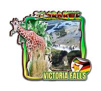 Aimant de réfrigérateur Victoria Falls Zimbabwe en bois 3D monuments de voyage souvenirs de collection décoration fait à la main
