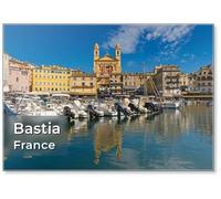 Aimant de réfrigérateur Vieille ville et Marina de Bastia sur la Corse France