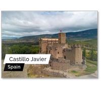Aimant de réfrigérateur Vista Aérea Del Bonito Castillo Javier en Navarra, España Design 3