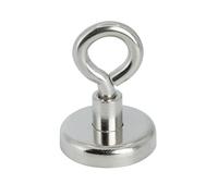 Aimant de Serrage de Ferrite Avec Boulon á Œil M6 Pour Suspendre, Tenir Ou Afficher Des Articles - 32mm de diamètre x 45mm de Haut - 5,8kg - Nord