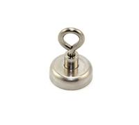 Aimant de Serrage en Néodyme Avec Boulon á Œil M5 Pour Suspendre, Tenir Ou Afficher Des Articles - 25mm de diamètre x 36mm de Haut - 20kg de Traction - Pack de 20