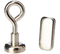 Aimant de Serrage en Néodyme Avec Boulon D'Œil M4 Pour Suspendre, Tenir Ou Afficher Des Articles - 16mm de diamètre x 32mm de Haut - 9,7kg