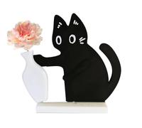 Aimant de Vase de réfrigérateur Motif Chat Moustache Mignon, Collection Noir, Adorable Accessoire décoratif pour réfrigérateur, pour Amis, collègues, Cuisine
