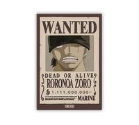 Aimant décoratif - ABYSTYLE - ABYMGN036 - Motif Wanted Zoro - 5,5x8 cm - Papier matt pelliculé