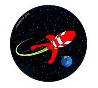 Aimant décoratif de Tintin, la fusée lunaire (55mm)